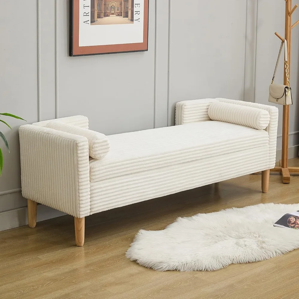 with Wood Leg, End of Bed Bench wit 65