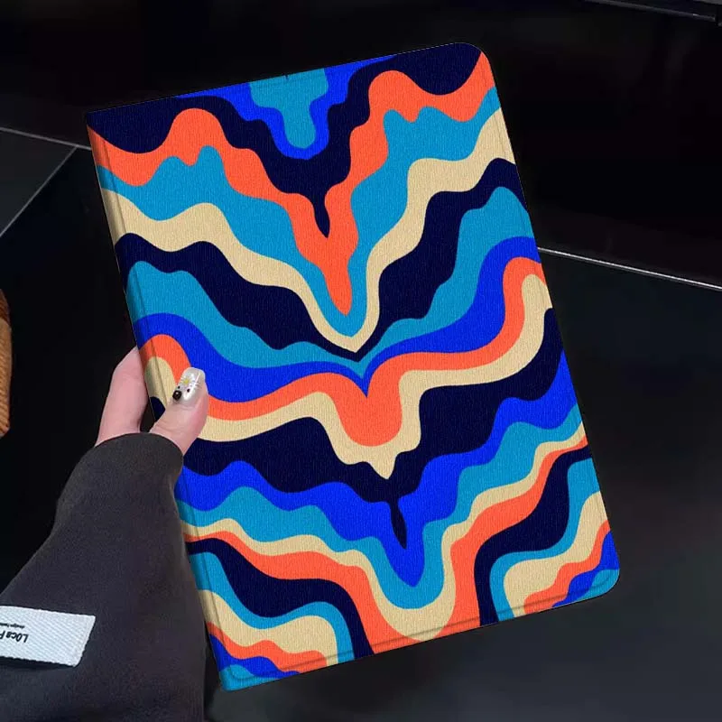 

Colorful Wavy Pattern Design Tablet Case For Huawei Honor MatePad MediaPad Air 5 6 7 11 V6 V7 V8 V9 X9 X8 T10 T10s C5e T5 Gift