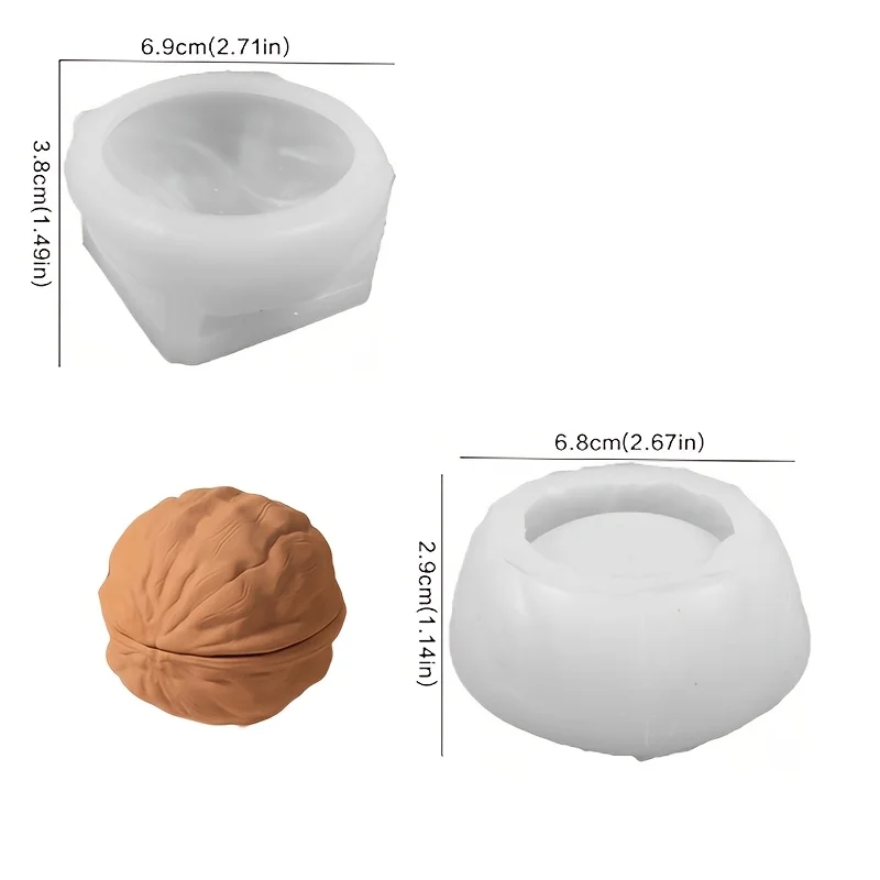 resin silicone molds, walnut shell candle jar silicone molds, resin casting molds for handmade scented candles and resin crafts