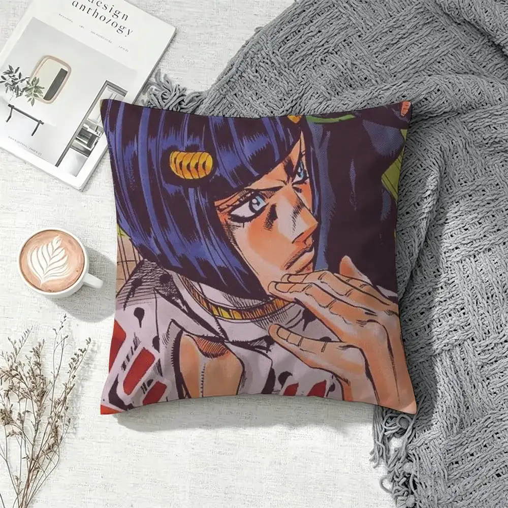 J-JOJOs B-Bruno B-Bucciarati  Square Double-Sided Printed Pillow Case Sofa Cushion Cover Bedroom Bedside Decor