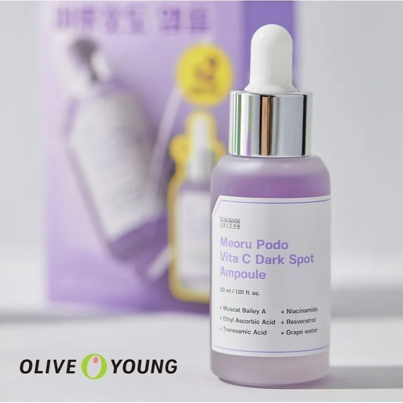 Essência de Extrato de Uva SUNGBOON para Cuidados com a Pele Coreana, Sérum Iluminador com Vitamina C, Melhora a Pele Cansada, Reduz Marcas de Acne, S