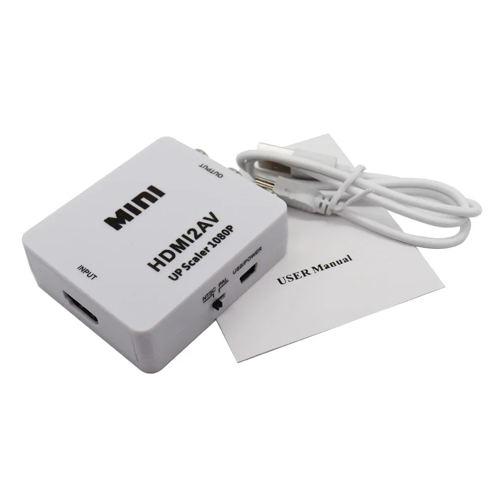 HD 1080P HDMI-متوافق مع محول RCA AV/CVBS صندوق محول فيديو صغير HDMI2AV لأجهزة PS3 VCR DVD PALMTSC PC