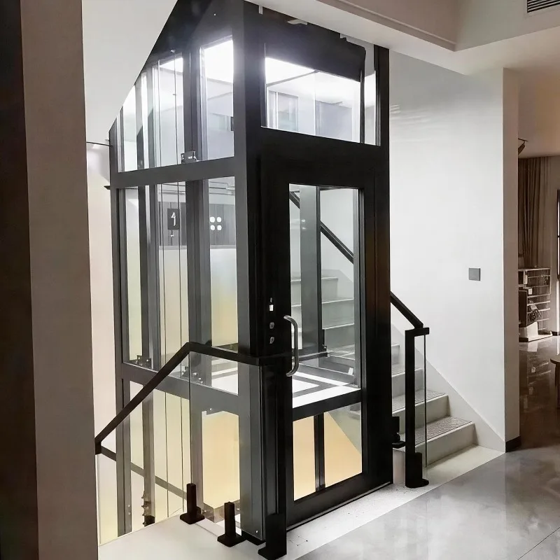 Custom Home Elevator Small Residential Lift 2-4 Passenger Indoor Outdoor Installation Villa Lift Equipment CE Certified FOB