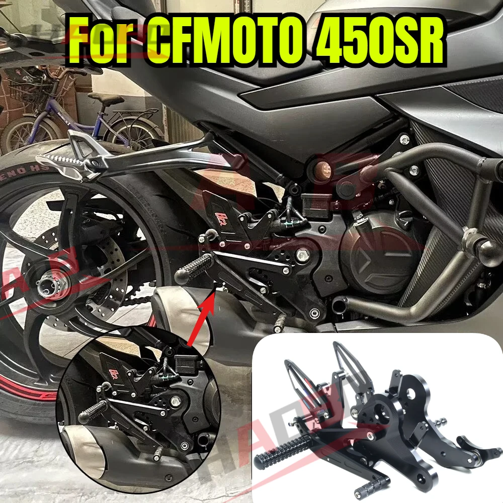 Per CFMOTO 450SR CF450SR Pedane Posteriori Regolabili CNC per Moto
