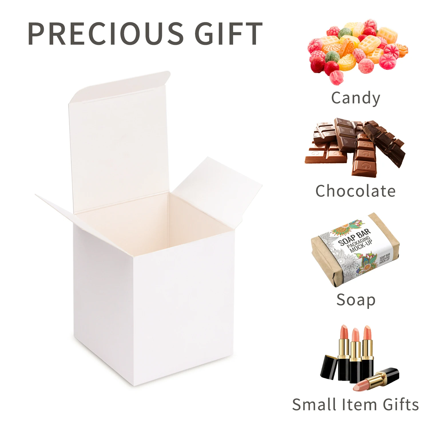 100pcs / white kraft paper box DIY handicrafts packaging box carton Wedding Party Box Multi Size