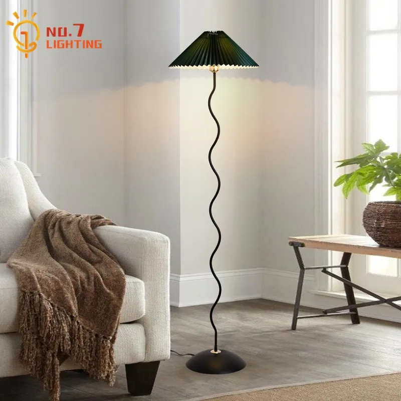 

Danish Design Minimalist Pleated Umbrella Floor Lamp Led E27 Atmosphere Standing Lamp for Living Room Decor Bedroom Bedside Cafe