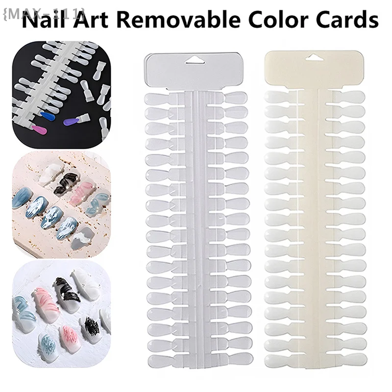 36 Pcs Nail Art Display Rack, Teardrop Design Removable False Nail Tips Stand For Manicure Practice Tool