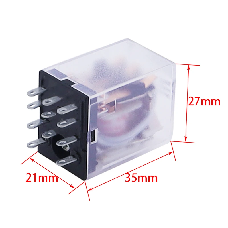 1 PCS Micro Mini Relay HH53P MY3NJ MY3 11-Pin DC12V/DC24V/DC110V/AC220V Coil New Frosted Cover General Purpose Intermediate