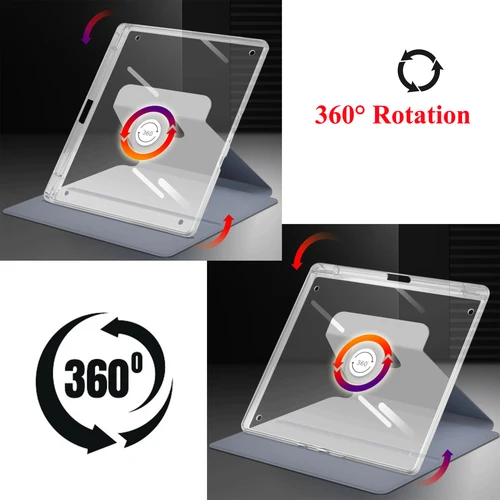 Imagen 2 del producto Funda acrílica con rotación para Kindle Scribe 2024 2022, Funda de cuero PU de 10,2 pulgadas para Auto Wake Sleep Ebook, Funda con portalápices