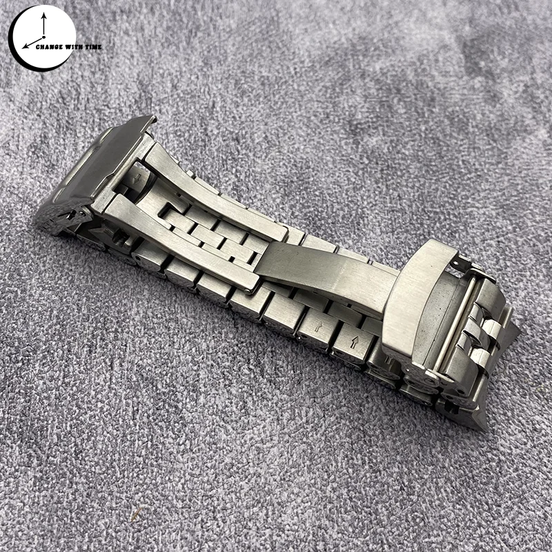 22mm Watch Strap Suitable for Seiko SNR025 SNR027 Diving Watch Case Stylish Folding Clasp Stainless Steel Bracelet