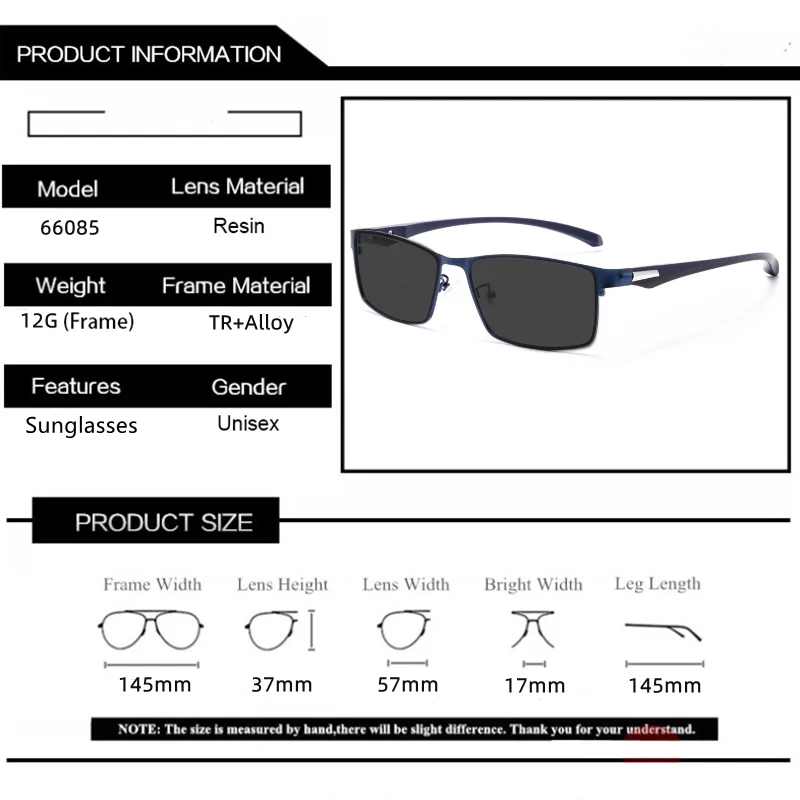 LOERHUNAR Brand Design for Men's Retro Business Myopia Sunglasses with Diopter 0 -0.75 -1.0  -1.5 -1.75 -2.0 -2.5 -3.0 to -6.0 - Image 4