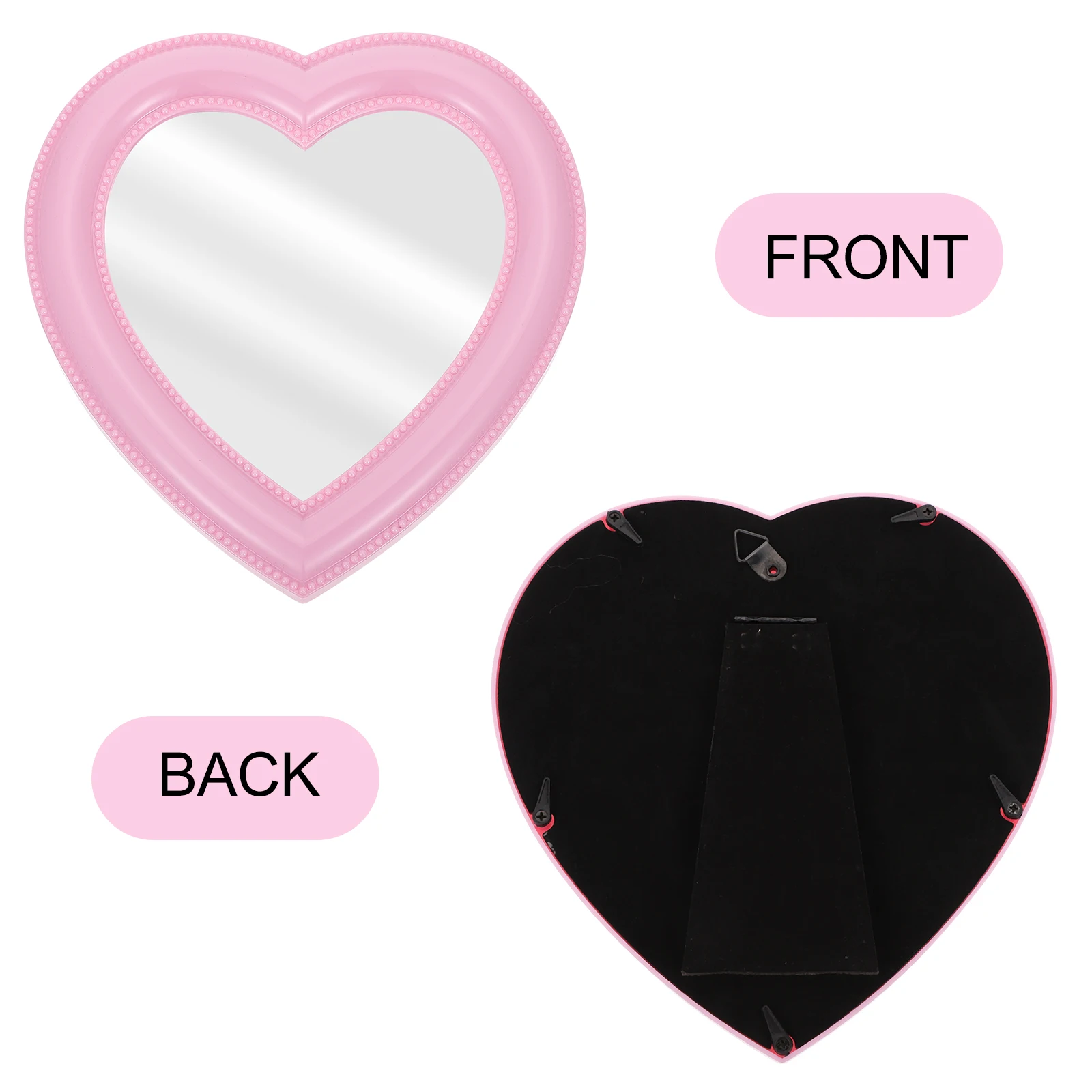 

1Pcs Creative Love Heart Mirror Wall Desktop Dual Use High-Definition Reflection Makeup Mirror Elegant Design Dresser Decor