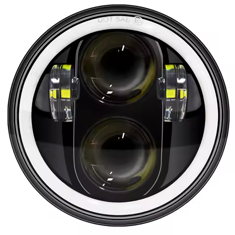 5.75 Inch Black Halo Angel Eyes LED Headlight For Harley Sportster 1200 883 Street 500 750 5-3/4" Projector Round Headlamp