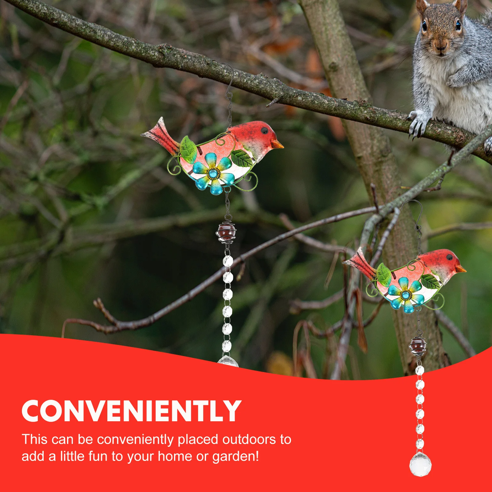 

Glass Craft Bird Hanging Decor Lifelike Design for Garden Supplies Outdoor Indoor Decoration Yard Tree Adornment Sun Catchers