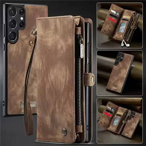 Leather Wallet Card Phone Case For Samsung Galaxy Note 20 Ultra 10 S23 S22 S21 S20 FE S10 Plus A14 A54 A34 A53 A33 Cover Hoesje