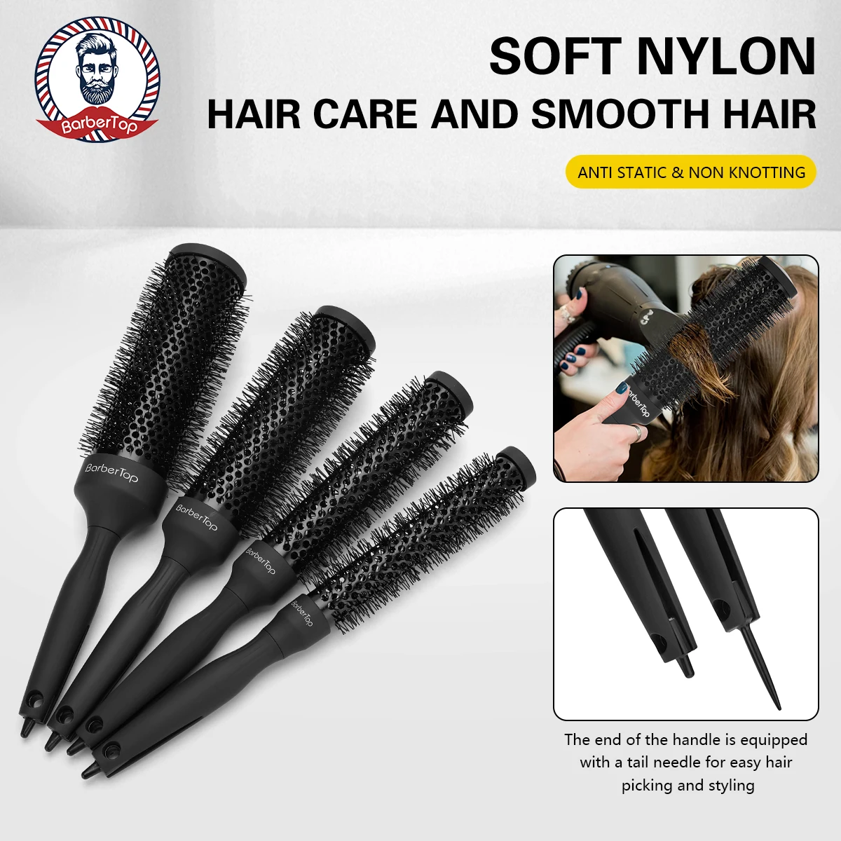 

Salon Comb Styling Tools Round Hair Comb Hairdressing Curling Hair Brushes Combs Hairdressing Supply