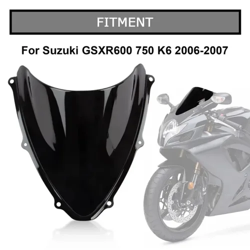 Imagen 2 del producto Parabrisas de motocicleta de doble burbuja para Suzuki GSXR600 GSXR750 K6 K7 GSXR 600 750 2006 2007