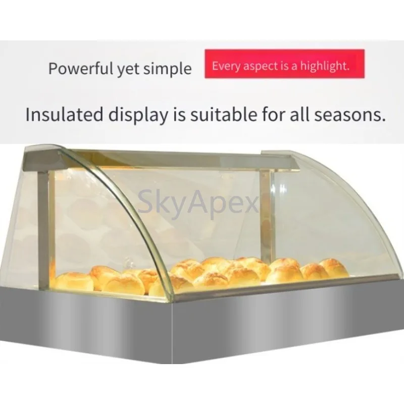 Commercial Egg Tart Fried Chicken Insulation Cabinet Small  Thermostatic Glass Food  Heating Display  Cabinet For Store  Kitchen