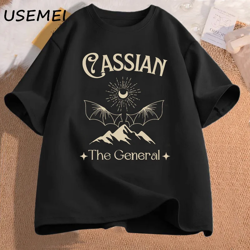 Cassian ACOTAR T Shirt Cotton Short Sleeve Illyrian Bat Boys Bookish Tshirt SJM Bookish Merch Grpahic T Shirts Vintage Clothing