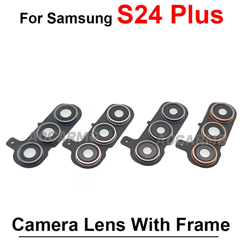 For Samsung Galaxy S24 Plus Ultra S24+ S24U Rear Back Camera Lens With Frame Replacement Parts