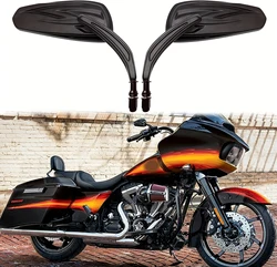 Black Motorcycle Side Mirror Teardrop for Road King Street Electra Glide Road Glide Dyna Rearview 1982-2018 2019 2020