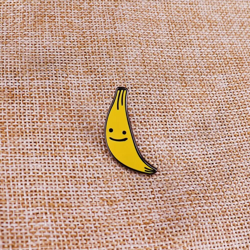 Happy banana hard enamel pin Have a great bananay day with this cute happy fruit brooch cheeky jokes gift