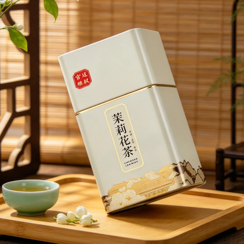 Square tinplate box sealed tea tin can packaging metal can for 100g-250g