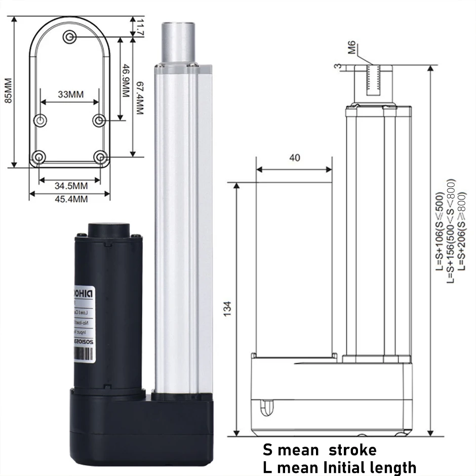 24V Motor Electric Linear Actuator 1V2Pcs Hall Sync Control KIT 50mm 150mm 250mm 350mm 550mm Stroke Customized Telescopic Rod