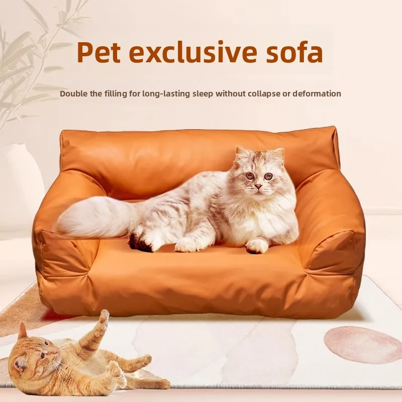 Waterproof Sofa-Shaped Pet Bed Cats Small Dogs All-Season Indoor Sleeping Cushion M To Xxl Size Options
