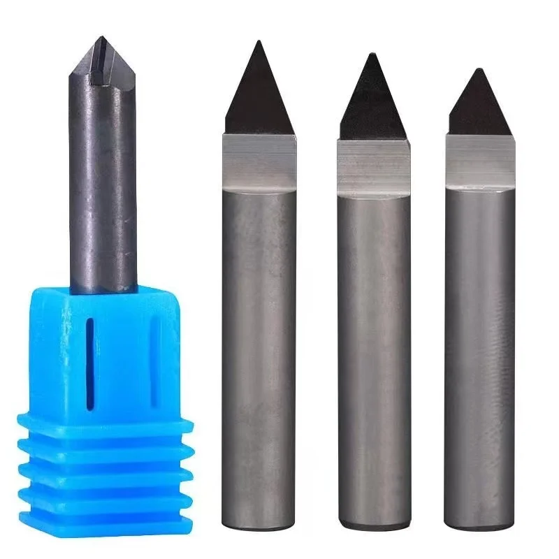 Diamond engraving bit stone tools 6 mm shank cnc end Milling Cutter marble PCD engraver Hard Granite lettering Carving