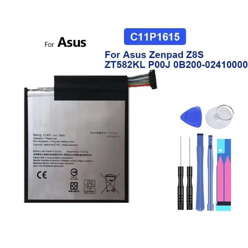 

Laptop Battery 4680mAh For Asus Zenpad Z8S ZT582KL P00J 0B200-02410000 C11P1615 Durable