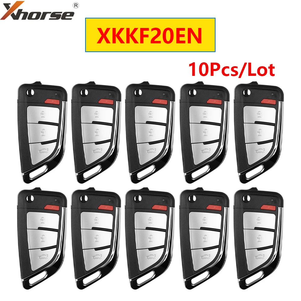 XHORSE-mando a distancia Universal XKKF20EN, 4 botones, cable VVDI Universal, herramienta de llave VVDI2, versión en inglés, 10 unidades por lote