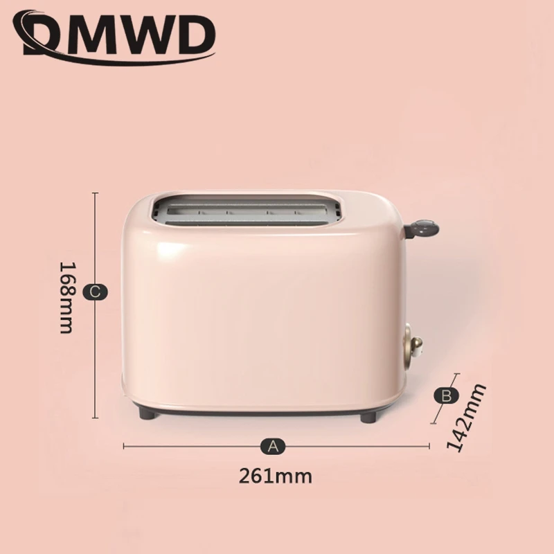 DMWD 6เกียร์ไฟฟ้าขนมปังเครื่องปิ้งขนมปัง650W อัตโนมัติเครื่องทำแซนวิชอาหารเช้าเครื่องป้องกันฝุ่นฝาปิดคู่ความร้อน220V