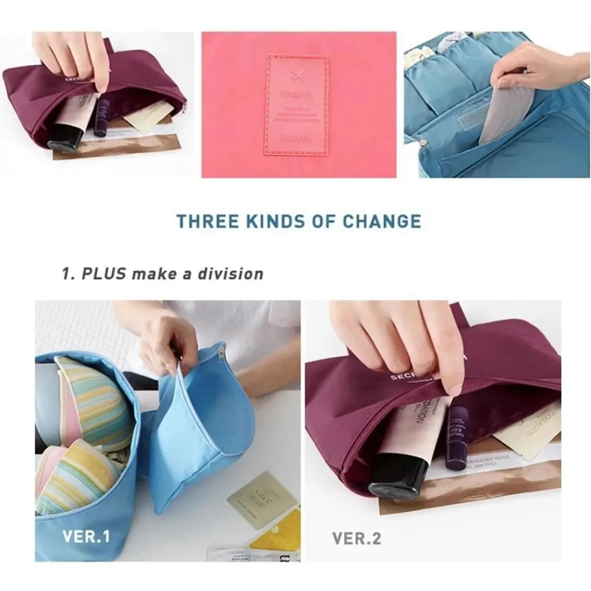 Portable Travel Storage Bag Multi-function Bra Underwear Organizer Bags Toiletry Cosmetic Case for Outdoor Travel