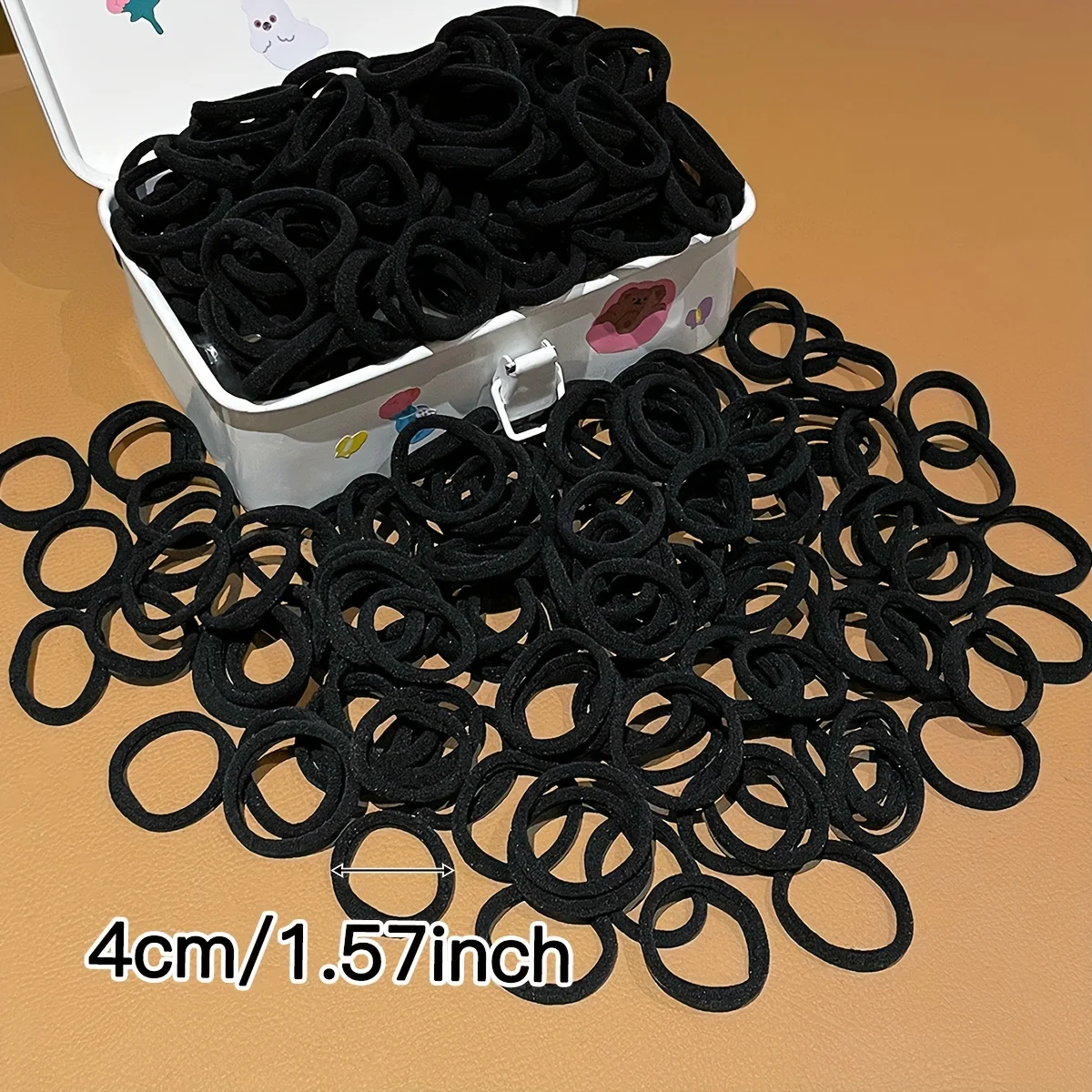 250-Piece Pack of Black Solid Color Elastic Hair Ties - Durable Stretchy Hair Bands, Suitable for Ponytails, Buns, and Braided Hairstyles |   Non-Slip for Everyday Use, Suitable for Sports and Parties, Suitable for All Hair Types, Essential with a Simple Design, Smooth Material, Ideal Gift for Birthdays, Independence Day, Labor Day, Thanksgiving, and Christmas.