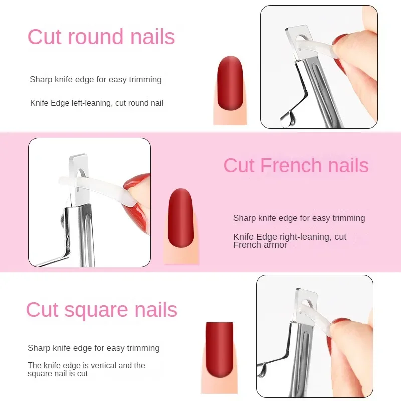 Fake Nail Cutter Type U Word False Tips Professional Nail Clippers Straight Edge Cutters Manicure Pliers Guillotine Nail Capsule