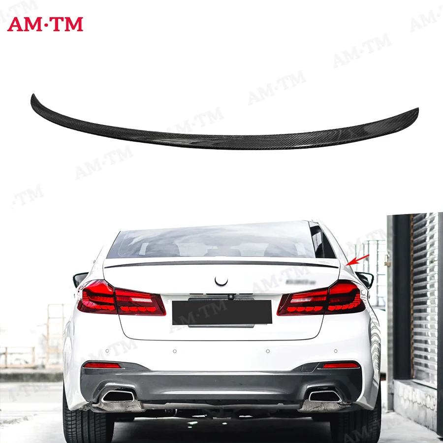 

Углеродное волокно для BMW 5 серии M5 G30 G38 530i 540i 2017 + автомобильный спойлер заднего багажника, детали заднего крыла, обновленный комплект кузова