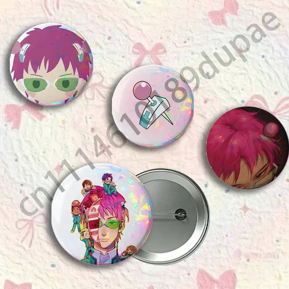 S-Saiki K D-Disastrous L-Life Button Pin Single Pack Anime Merch for Ita Bags Badge Collectible Buttons