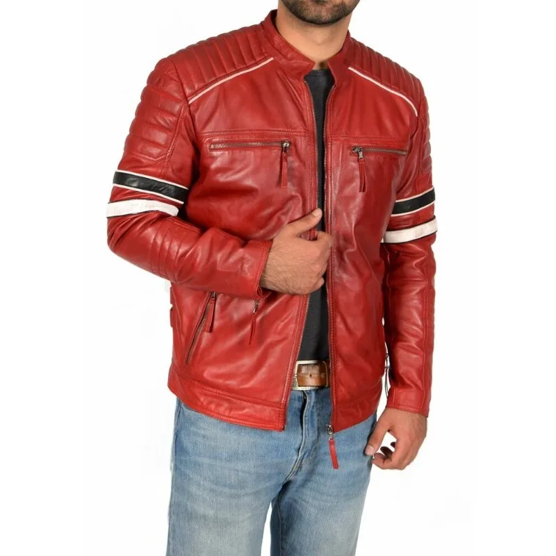 Leather Men's 100% Genuine Leather Jacket Sheepskin Leather Jacket Fashionable Trend