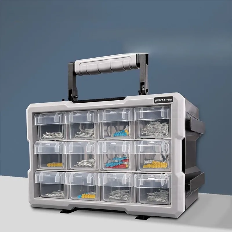 Visible Parts Storage Box Spliceable Tool Accessories Box 1/2/4/12 Grid Screw Toolbox Handheld Drawer Tools Part Organizer Boxes