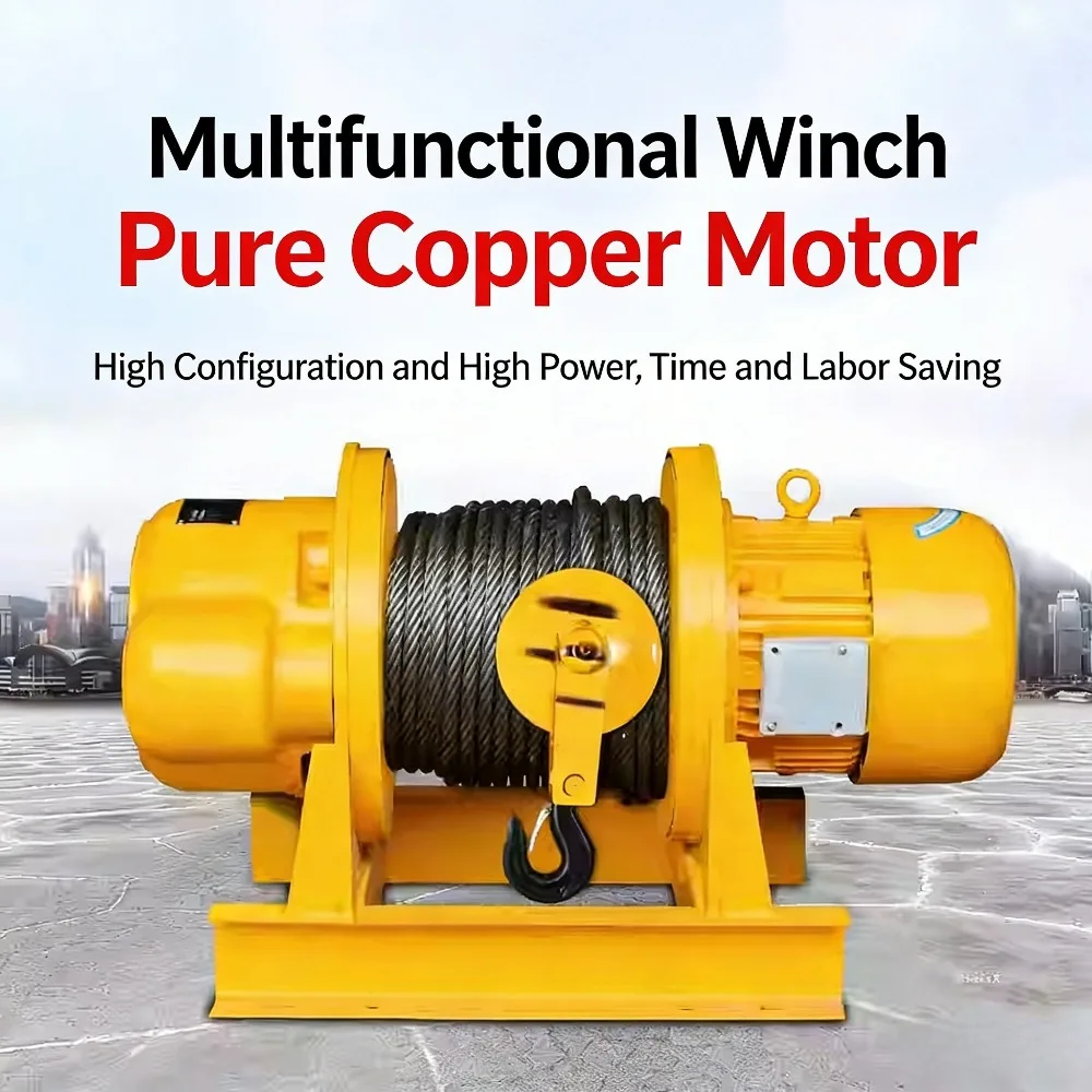 Cabrestante Eléctrico de Cable Metálico de 3 Toneladas y 380V, Cable de Elevación de 30m, Cabrestante de Alta Resistencia, Polipasto Eléctrico de Cadena, Ideal para Obras de Construcción