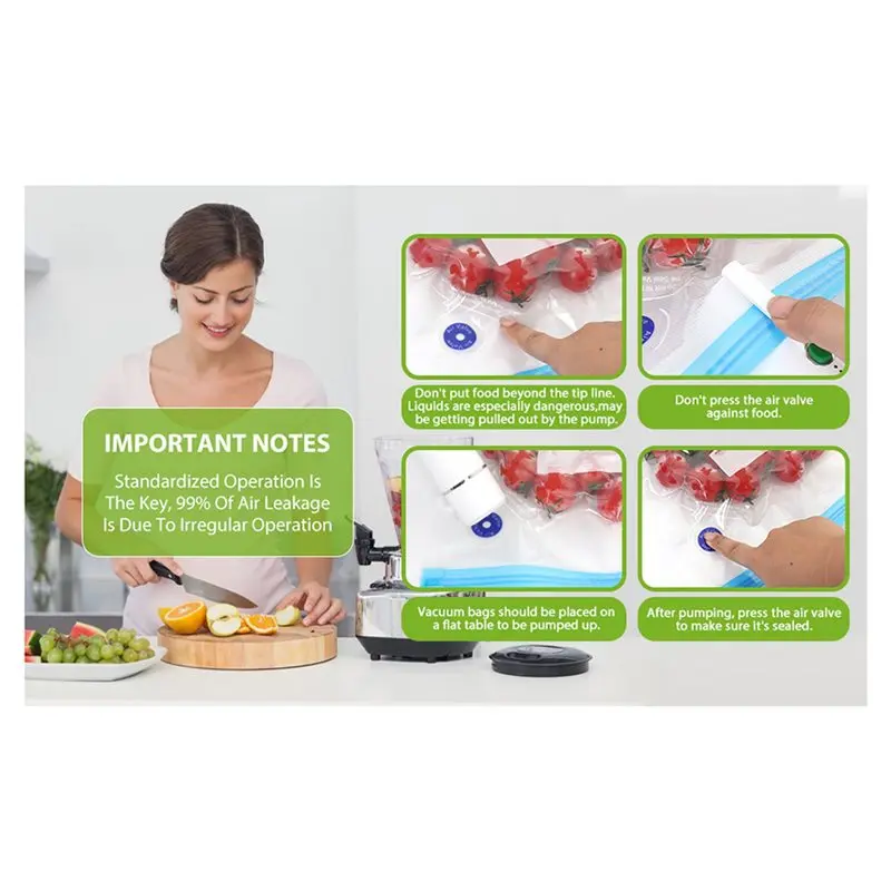 SDFC-2X Vacuum Sealer For Food - Cordless Handheld Food Vacuum Saver With 10 Pcs Sealer Bags, For Food Preservation & Fresh