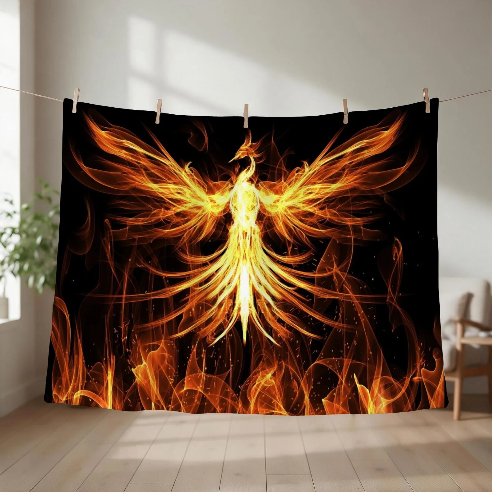 Phoenix Rising Throw Blanket couch cozy soft plush fuzzy picnic outdoor blanket
