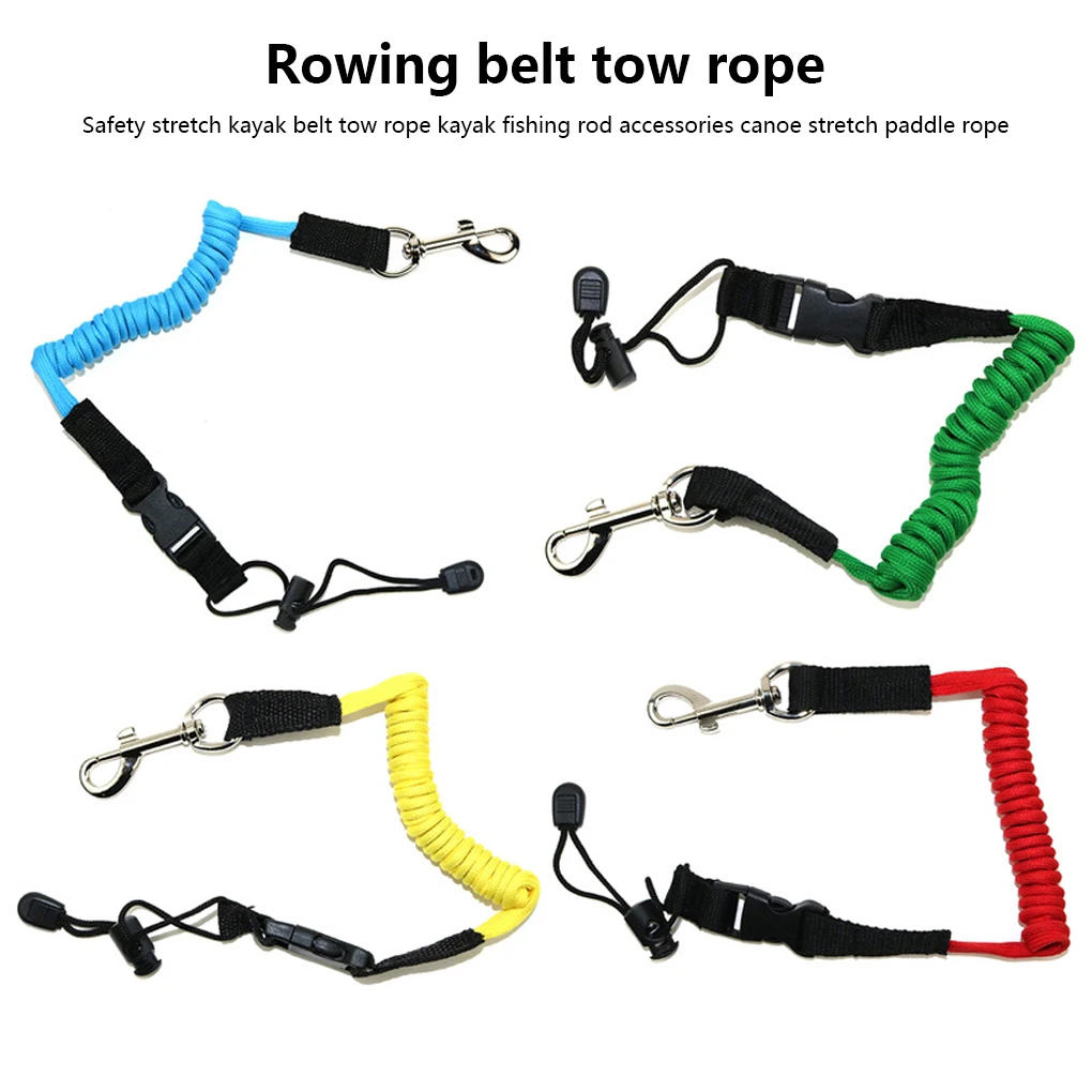 2 Pieces Kayak Paddle Leash Lanyard Anti-Dropping Cord Water Sports Yellow