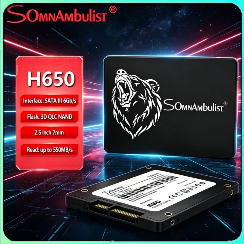 

SomnAmbuList 2.5 Inch SATA 3.0 High Speed Internal Solid State Drive SSD 128GB 256GB 1TB 2TB for Desktop & Laptop PC
