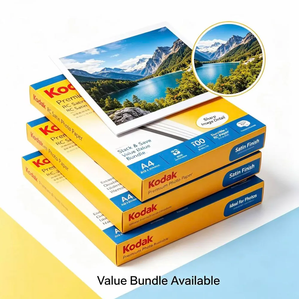 Kodak Classic RC Satin 270GSM 6 Inch Premium Photo Paper A4 Color Inkjet Printing Photo Album Instant Dry and Water Resistant
