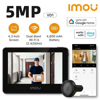 Imou Smart 5MP 3K 149° Wide View Angle Mini Digital Peephole Eye Viewer WiFi IR PIR Detect