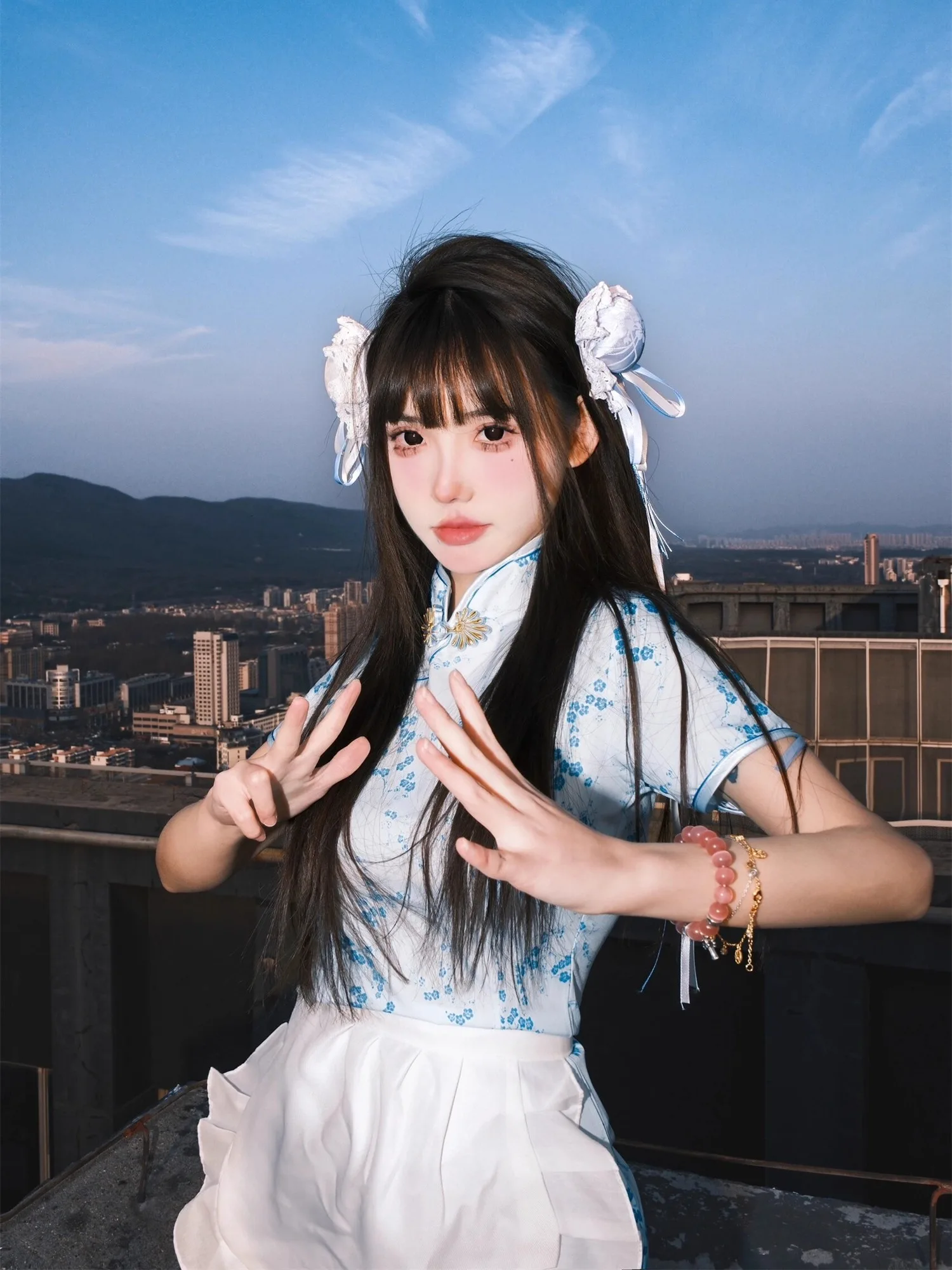 فستان تشيونغسام جديد بالطراز الصيني، زي تنكري للهالوين وعيد الميلاد، تنورة خادمة ناعمة للفتيات، تشيونغسام قصير للارتداء اليومي #1