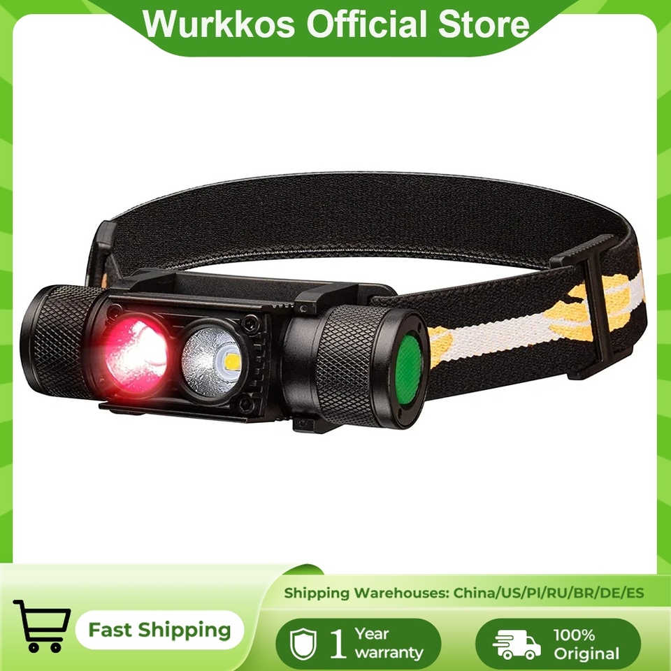  [EU Stock] H25LR LED 90 CRI Rechargeable IPX6 Headlamp Powerful Lightweight Head Flashlight with Bright White Light+Red 660nm 