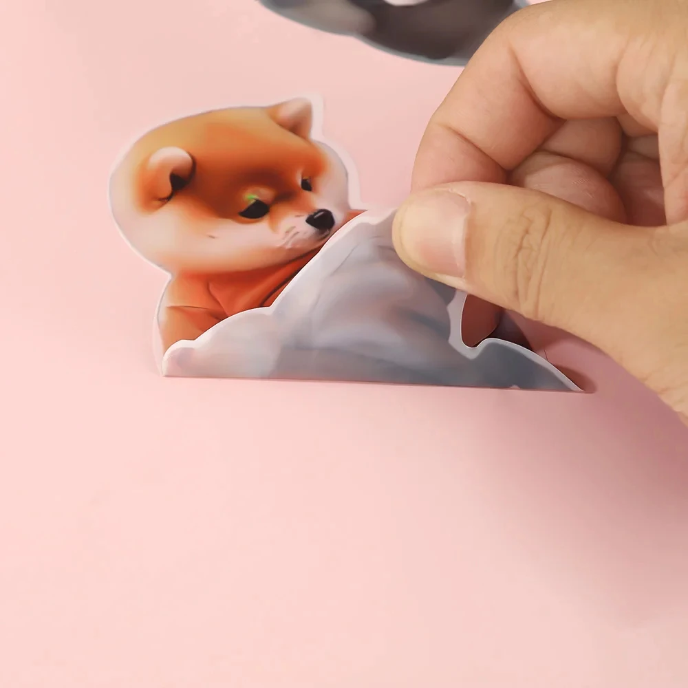 3D Silicone Cute Shiba Inu Door Anti-Collision Sticker Self-Adhesive Squeeze Stress Relief Home Wall Furniture Protector Decor